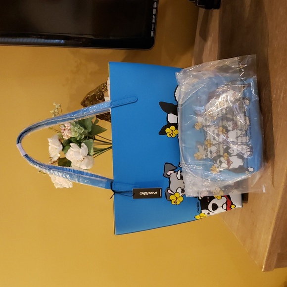 NWT! SET! Marc Tetro Hawaiian Dogs & A Cat - Large Tote & Zip Pouch - Picture 9 of 11